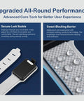 Close-up of Lit Up Rechargeable LED Armband 6 Piece Set showing secure-lock buckle and sweat-blocking barrier