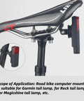 Mountain Bike Computer Mount For Road And Mountain Bikes Stem Top Cap Mount Holder For Garmin Tail Lamps, saddle view