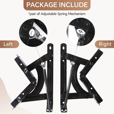 Heavy Hitter Dual Phase Sofa To Bed Converter Kit Featuring Slick Spring Pivot Hinges adjustable left and right spring mechanism.