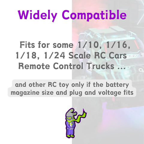 Widely compatible guide for Two Pack 7.4V 3400mAh Li Ion Batteries With Red JST Plug for RC vehicles and toys.