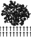 100 Piece M4 Black Drum Set Screws With Washers For Snare And Tom Mounts Replacement Hardware Non Slip Textured Grip Easy Install Durable Metal Nuts And Bolts For Drum Lugs, black metal screws with washers