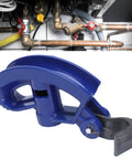 Solid Manual Pipe Bender For 3/4 Inch Conduit Galvanized Steel Hand Tube Tool, blue, used for electrical jobs with half to three quarter inch conduit.