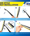 OEM-style installation guide for Top Tier Rear Wiper Blade 14 Inch Straight Bolt On For Honda CRV and Acura MDX.