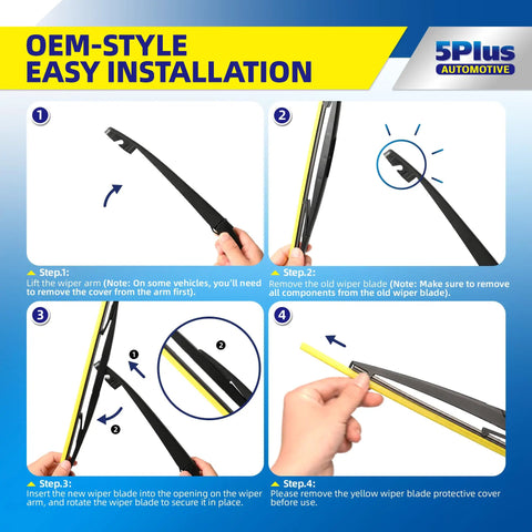OEM-style installation guide for Top Tier Rear Wiper Blade 14 Inch Straight Bolt On For Honda CRV and Acura MDX.