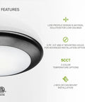 Lit 7 Inch Square LED Flush Mount Ceiling Light 12W 1030LM 3CCT Dimmable 6 Pack, low-profile design, brushed nickel