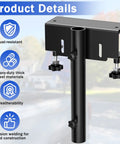 Universal Truck Flag Pole Mount Holder Clamps Poles Up To 1.2 Inches solid black steel mount with knobs for flags.