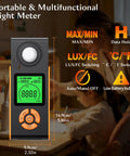 Plant Grow Lux Meter 0 To 200000 Lux, 0 To 20000 FC, 3 Color Backlit LCD, High Precision For Plants, 0.5s Sampling, Stable Readings To Fine Tune Your Grow Lights And Maximize Photosynthesis, front view