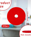 Red Spool Pin Felt Pads For Sewing Machines, 100 Pieces Replacement Felts For Spool Pins, Thread Spool Pin Adapter, Treadle Machine Parts, Ideal For DIY Sewing Arts Crafts And Projects. 2.5cm felt, 2mm thick