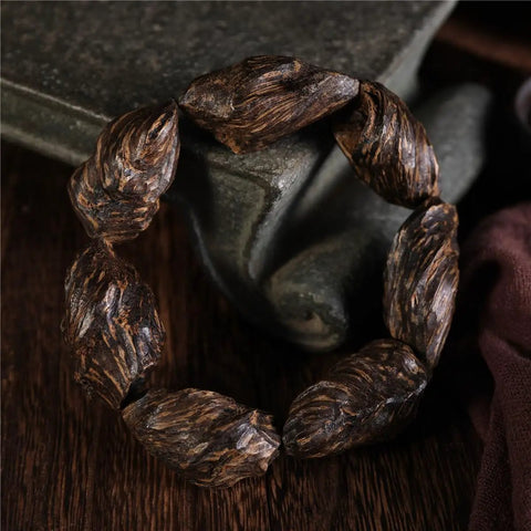 Vietnam Nha Trang Agarwood Unisex Jewelry For Men And Women Burl Scarred Black Oil Aged Raw Material Sinkable Bracelet