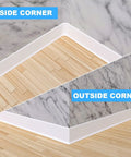 Flexible Baseboard Molding Trim 4 Inch Wide 20 Feet Long Peel And Stick Self Adhesive Vinyl Wall Base installed on corner