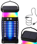 Solar Powered 3 In 1 Mosquito Zapper With Flickering Flame And RGB Light Totally Cordless Waterproof Bug Repellent