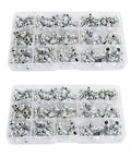 Heavy Duty 230 Piece Steel Zerk Grease Nipple Fitting Assortment Kit With Straight And Angled 45, 90 Degree Styles M6 M8 M10 for car bike repair in organizer box