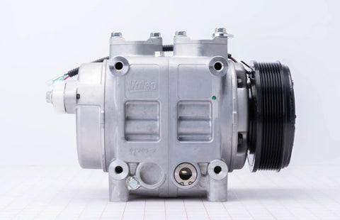 Direct Replacement A C Compressor For TM43 12V With 8 Groove Pulley Part 3300301 in side profile view on white background