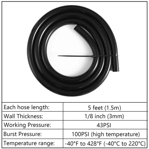 High Performance Silicone Vacuum Hose Kit With Six Sizes From 1/8 To 3/8 Inch 5 Feet Each Automotive Vacuum Tubing Set Includes Tube Cutter