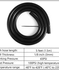 HSDCO High Performance Silicone Vacuum Hose Kit 3 Pieces Black With Tubing Cutter For Air And Water, 5 ft hose