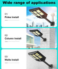 600W Solar Street Light Outdoor Waterproof Dusk To Dawn 60000 Lumens 6500K High Brightness LED Street Lamp installations