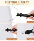 Cooltop 18W hot-wire foam cutter with curved wire and black handle, electric foam cutting tool for foam boards