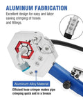 Heavy Duty Hydraulic Crimping Tool Kit With Bench Mount Stand For Hose Repairs, featuring aluminum alloy crimper for quick hose fitting.