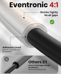 Comparison of Eventronic 4 to 1 adhesive lined heat shrink tubing and others 2 to 1 with Pro Grade 4 to 1 Heat Shrink Tubing Kit.