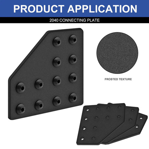 8 Pack 2040 Aluminum Extrusion L Bracket Joint Plate Corner 12 Hole V Slot Hardware With T Nuts And Screws For Aluminum Profiles