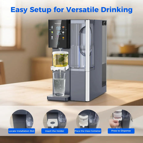 Compact Countertop Instant Hot And Cold Water Dispenser Featuring Premium Reverse Osmosis Filtration And A Slick Built In Tea Infuser For No Sweat Fresh Brews Whenever You Need A Quick Sip with easy setup for versatile drinking.
