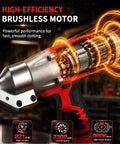 Cordless Metal Shears for Milwaukee 20V Max Tool Only, Brushless Motor For Fast Clean Cuts, No Cord Hassle, Lightweight and Durable for Aluminum, Copper, Stainless Steel, and Sheet Metal, Long Battery Life, Easy Cutting, brushless motor cutaway