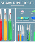 Image of Ultimate All In One Seam Ripper Kit For Sewing And Crafting Enthusiasts Includes 3 Large And 3 Small Seam Rippers Yarn Scissors