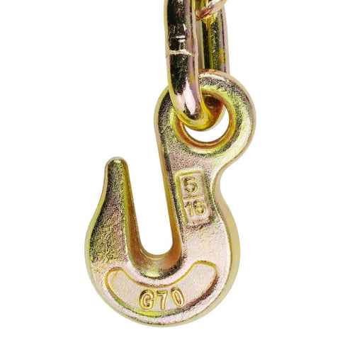 Heavy Duty 2 Ton Snatch Block With Chain, 3 Inch Single Sheave, 2 Ft Length, G70 Alloy Chain, Heat Treated And Corrosion Resistant, Mechanical Advantage For Safer, Easier Winching, Stronger Pull, Off Road Vehicle Recovery close-up of G70 hook