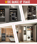 Kitchen and laundry cabinets with 20 Inch Pocket Door Slides with Hinges Complete Installation Kit for Cabinets Space Saving Sliding System