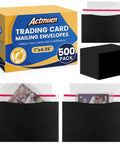 Bulk 500 Pack Trading Card Envelopes 7 By 4.35 Inch Mailers For Shipping Perfect Sized Envelope For Mailing Semi Rigid And Toploaders Protective Supplies Black