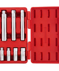 Three Eighth Inch Drive Master Spark Plug Socket Set In CR-V Alloy Steel, 7 Piece Kit in a Red Heavy Duty Blow Mold Case