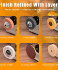 Various wheels for Do-It-All 69-Piece Jewelry Making Polisher Kit With Flex Shaft Mini Table Saw Bench Grinder Sander And Buffing Tool
