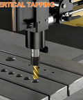 Electric Tapping Machine With 600 RPM And 1000mm Flexible Arm Precision Threading Tool in vertical operation on metal.