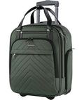 Underseat Carry-On Roller Luggage 16 Inch Lightweight Bag With Wheels For Men And Women, Go-To Travel Case, Water Resistant And Anti Scratch, Army Green, front view