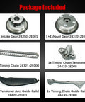 Hyundai Elantra 1.8L Timing Chain Kit With VVT Sprocket Tensioner And Cam Phaser For 2011-2014 Elantra And 2012-2013 Kia Soul 2.0L L4 Engine Replacement Timing Kit components display