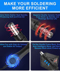 Features of 2 In 1 Hot Air Rework Soldering Station Kit with rapid heat up, dual independent control, auto sleep, space saving design.