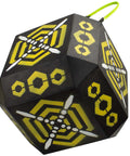 18 Sided Portable Foam Archery Target Block With Carry Handle For Broadheads Field Points Compound Bows And Crossbows High Visibility Neon Yellow Spots And Sight In Grid For Precision Practice showing neon yellow spots and sight-in grid details on its sides.