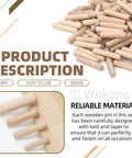 508 Piece Wooden Dowel Pin Set With Center Points In Four Sizes One Quarter Inch, Five Sixteenth Inch, Three Eighth Inch And One Half Inch Beveled Ends Solid And Hollow Dowel Pins For Furniture Repair And DIY Projects displayed.