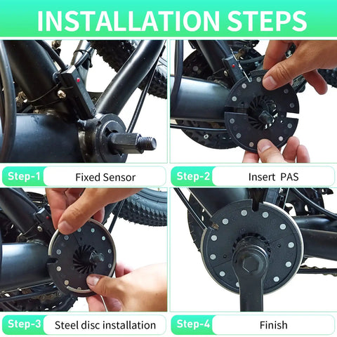 KT D12L Pedal Assist Sensor 12 Magnetic Dots PAS For Left Crank Electric Bicycle Easy Install Plug In 100cm Cable Waterproof Connector 90cm Works With 36V 48V 52V 60V Ebikes