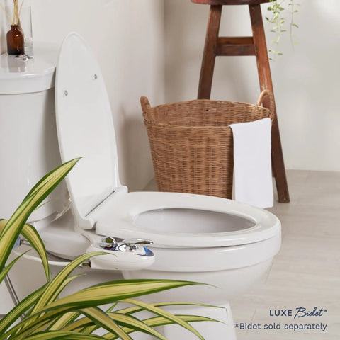 Elongated Comfort Fit Toilet Seat With Slow Close, Quick Release Hinges, Non Slip Bumpers, And Easy Install, Durable Plastic White Upgrade