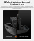 Comparison of 3D print quality before and after using Large Capacity Filament Dryer Box For 1Kg To 5Kg Spools With Fast 70 C Heating