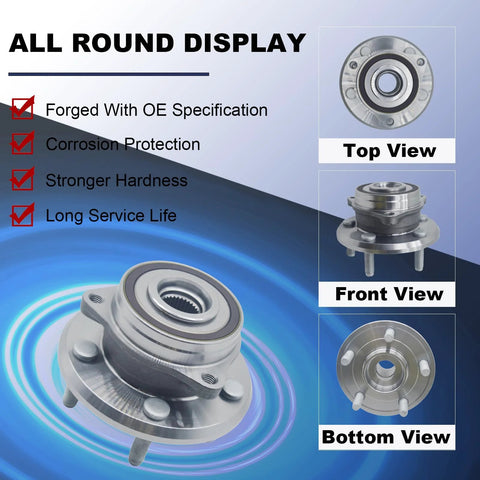 Front Wheel Bearing And Hub Assembly 5 Lug 513324 Fits Jeep Grand Cherokee 2011 2021 And Dodge Durango 2011 2023 Front Left Or Right Replacement With Easy Install