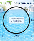 Tank O Ring Replacement For Pool Filters That Fits DEX2400K Micro Clear DE Pro Grid DE And Swim Clear Filters 1 Pack Durable Seal For DE Filter Housings, black 20.5 in