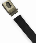 Cut To Fit 38mm Web Belt For Men With Texture Plaque Buckle, Adjustable Black Belt Sized From 32 To 44 US, Easy Trim
