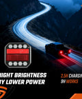 GEARPASS magnetic wireless trailer light kit; black housing with red lens and eight LED modules