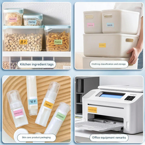 800 Piece Color Coded Adhesive Labels for School Office Kitchen and Food Storage Labeling Set Durable Humidity Resistant Stickers in Assorted Colors 2.5x1.5 Cm on storage containers