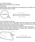 Diagram showing measurement process for Heavy Duty Drive V Belt For Industrial Power Transmission M-25 Pitch Girth 25