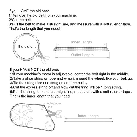 Diagram showing measurement process for Heavy Duty Drive V Belt For Industrial Power Transmission M-25 Pitch Girth 25