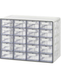 Small 20 Drawer Stackable Clear Organizer Cabinet For Hardware Beads Plastic Blocks Office And Craft Storage Gray Made In Korea