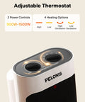 Control panel of Powerful 1500W Ceramic Space Heater With Wide Oscillation, Programmable Thermostat, 17.7 Inch Tall, White